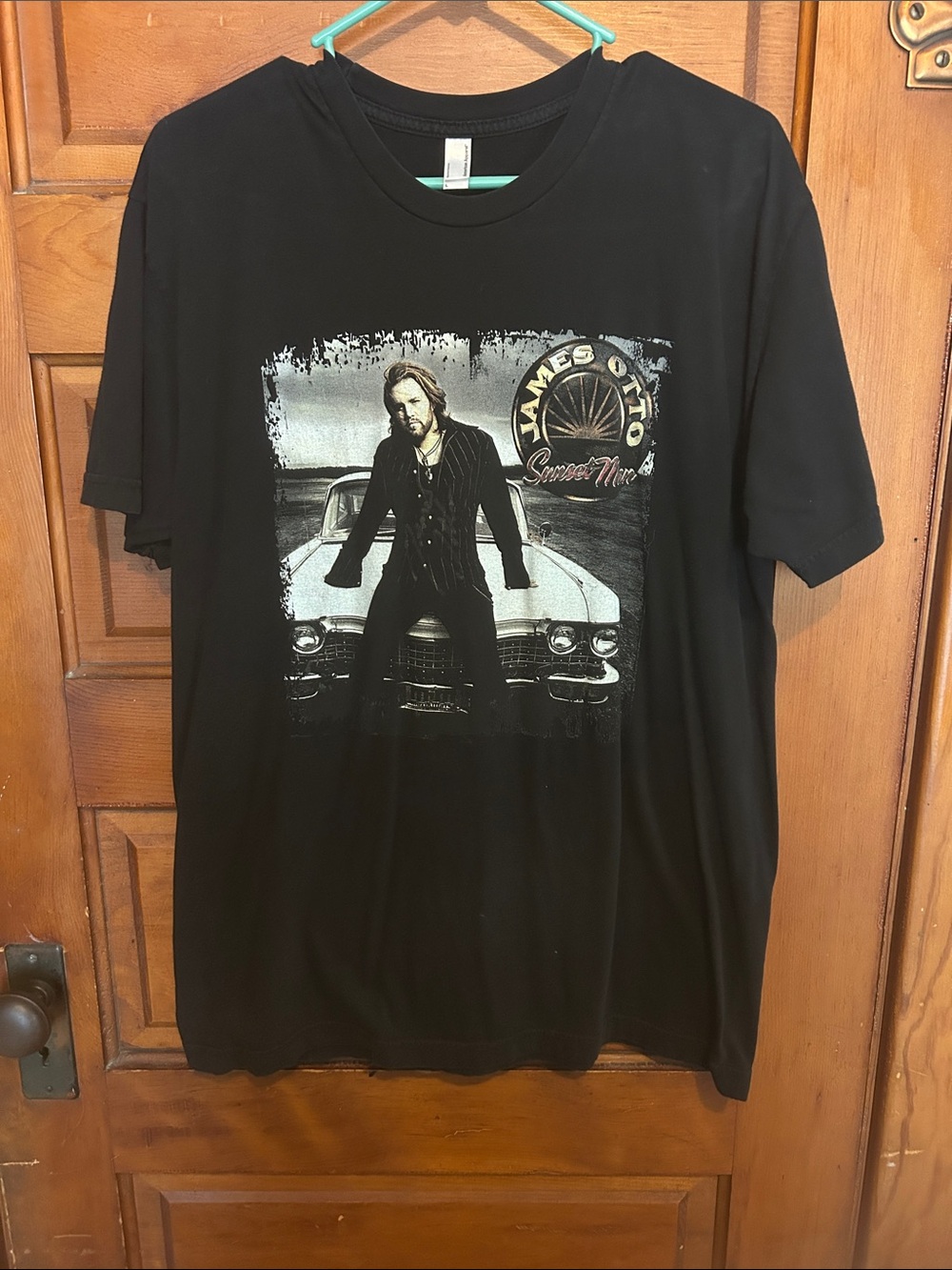 American Apparel Black Graphic Tee with Band Print James Otto